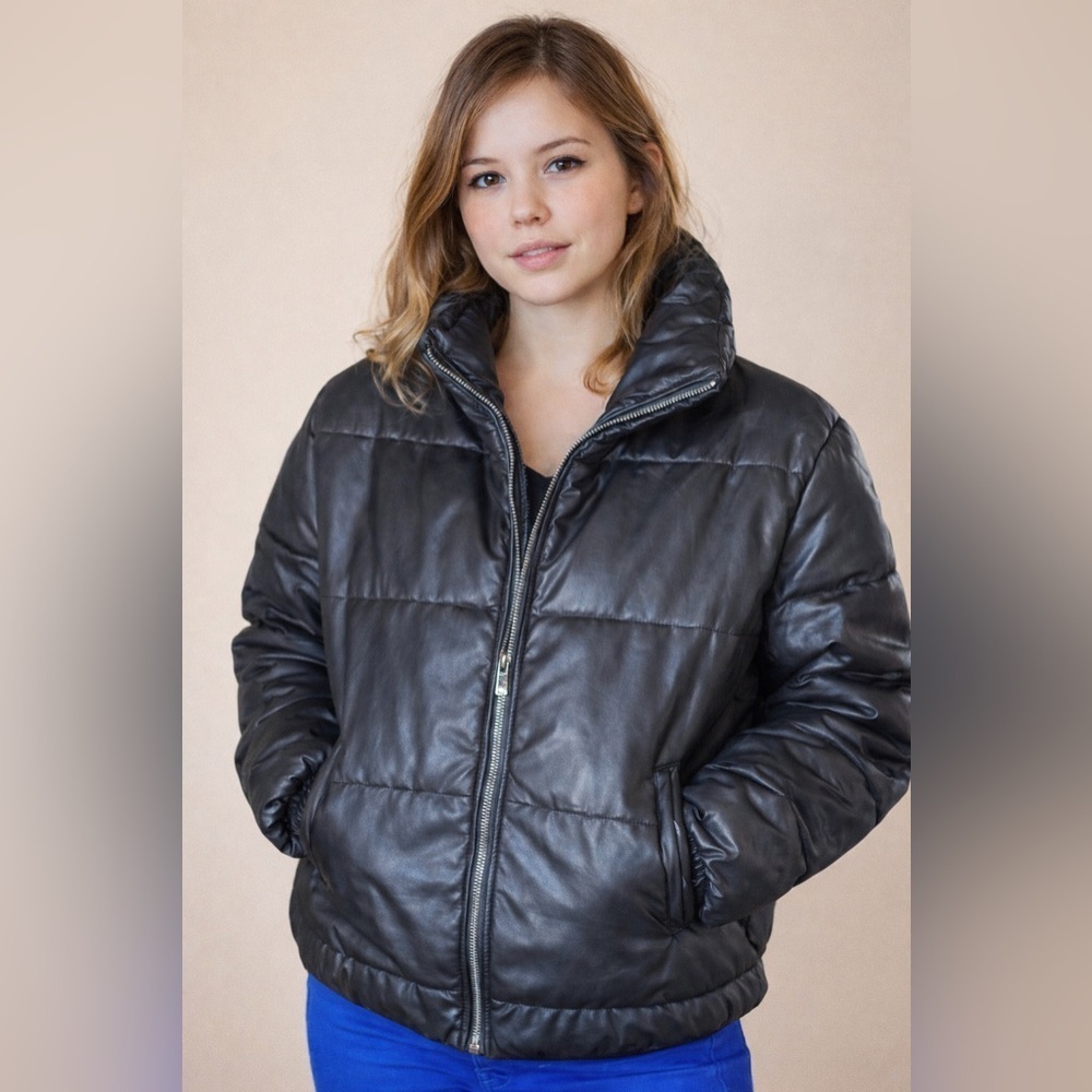 Ambiance Women's Charcoal Puffer Jacket